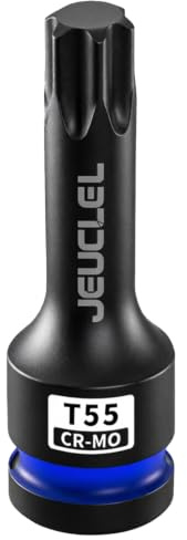 JEUCLEL Chiave a impatto Torx stella a 6 punti T55, presa Torx 1/2 pollice quadrata lunga 3 pollici, adattatore di cacciavite allungato in acciaio Cr-Mo.