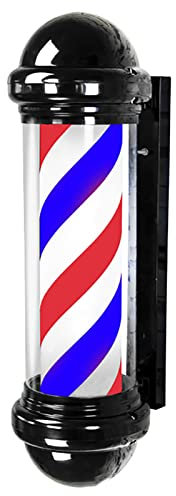Poste de barbero de peluquería de 29'', Lámpara de pared impermeable Señal de barbería, Tiras de LED giratorias rojas, blancas, azules, negras, naranjas y verdes, IP54 A prueba de agua Ahorro de ene