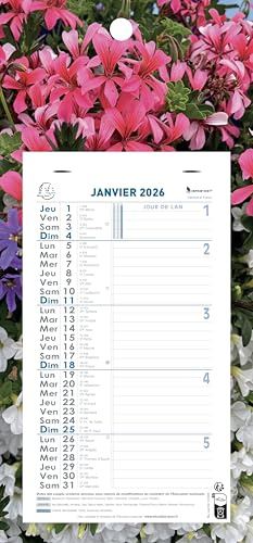 Exacompta 33114E - Calendrier mensuel avec feuillets détachables 15,5 x 28,5 cm - Sur support plaque imprimée Nature 19 x 41 cm - Janvier à décembre 2026 - Visuel aléatoire