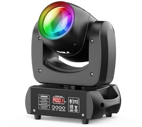 100W Moving Head LED DMX DJ Lichter Drehen Spot Beam 18-Facet Prisma Bühnenbeleuchtung 8-Farben mit Sound aktivierte Modi für Hochzeitsfeiern Kirche Live Band Show Bar Disco Party