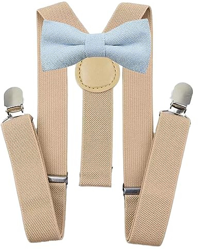 Set mit Fliege und Hosenträgern aus Baumwollmischgewebe für Kinder und Jungen