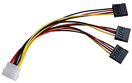 Christol 1pc 4 Pin IDE Molex To 3 SATA Power Splitter Extension Cable Connectors Computer Connection And Pluging HDD Cord