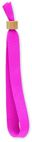 10 Einlassbänder Kontrollbänder Eintrittsbänder Event Armbänder aus RPET Recycling PET nachhaltig VIP Wristband mit Bambusschnalle (Pink 38)