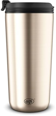 alfi ISO COFFEE MUG, gold champagner, Isolier-Trinkbecher 0,40 l, Kaffeebecher to go, spülmaschinenfest, BPA-frei, hält 4h heiß und 8h kalt, Becher für unterwegs
