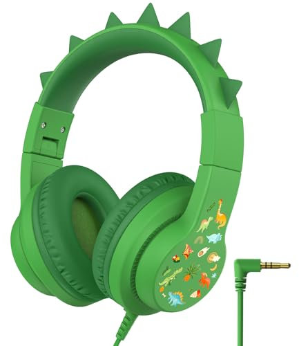 iClever HS19S Casque Audio pour Enfants pour l'école, Les Voyages, Volume sûr 85 DB, Son stéréo pour Enfants, Casque Filaire Pliable de 3,5 mm pour iPad, Ordinateur