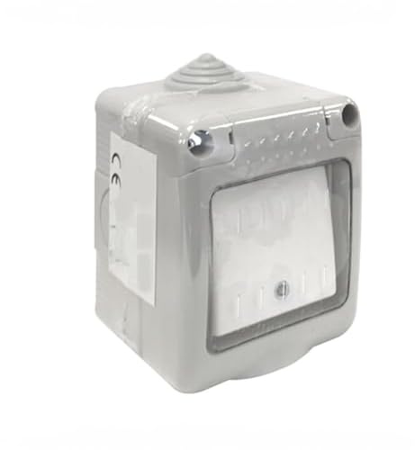 Zarivy Pulsador estanco con LED, IP55, 10A, 250V; ideal para controlar luces en exteriores o ambientes húmedos.