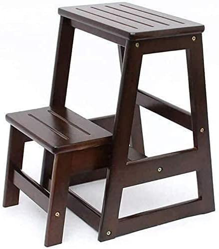 Marchepied pliable en bois à 2 marches pour la maison, tabouret d'escalier multifonction à double usage