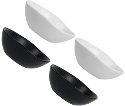 Amosfun 4 Stücke Keramik Sauce Dip Platten Elegante Würze Gericht Nicht-basis Für Home Bbq Picknick Küche Verwenden