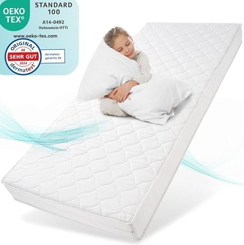 sun garden Matelas Enfant 90x200 cm H3 | Mousse de Confort Certifié Oeko-TEX 100 | Housse Lavable | Matelas Enfant avec Finition Climatique | Modèle P1440 ComfortPur