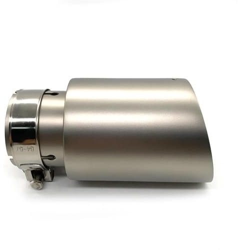 EKEGUY Auspuffblenden 1PCS 304 Matte Edelstahl Auto Universal Auspuff Spitze Für VW Für GTI MK7 Für Golf 7 Düse Einzigen Schalldämpfer Rohr Endrohrblenden(IN 63MM-Out 89MM)