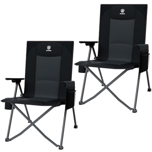 EVER ADVANCED Campingstuhl Faltbar Rückenverstellbar in 4 Positionen 160KG | 160KG Belastbar, Klappstuhl Recliner Campingstuhl mit Seitentasche & Getränkehalter, Angelstuhl für Camping, 5,4kg leicht