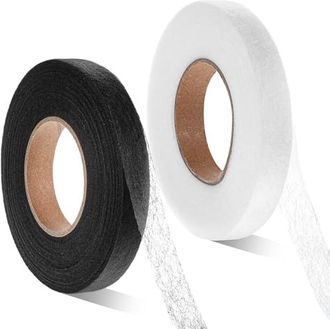 Ptwola 2 rotoli di nastro adesivo termoadesivo per orlo, 1,5 cm x 70 m, senza cuciture, nastro adesivo da stregoneria, per progetti artigianali, tende, pantaloni, vestiti