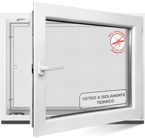 Kellerfenster 100x50 cm 2 fach Verglasung - Alle Größen Kunststofffenster 60mm Profil -Din Rechts- BxH: 1000x500mm Perfekt für Fenster Gartenhaus, Garagenfenster, Hauskeller mit Dreh-Kipp System
