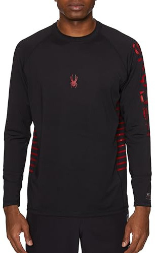 Spyder Rashguard à manches longues pour homme UPF+, séchage rapide, maillot de bain, surf, randonnée, entraînement, noir, XX-Large