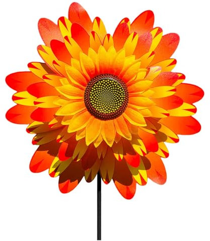 Sunflower Wind Spinners Lawn Pinwheels,1Pcs Large Windmill Pinwheel for Garden Yard Party Outdoor Decor,Sculptures Spinner Rainbow Windmills Statue Courtyard Balcony Decoration