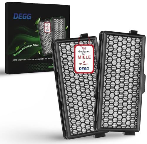 DEGG Hepafilter kompatibelt med Miele – Active Clean 50 & Airclean 50 – dammsugarfilter filter ersättning dammsugare ersättningsfilter reservdelar tillbehör – premiumkvalitet – 2 stycken