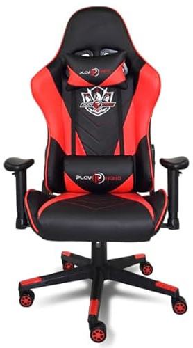 Genérico Silla Gaming Ergonómica con Altura Ajustable | Ideal para Oficina Escritorio Teletrabajo Estudio Juego Ordenador | Comodidad y Versatilidad de Uso (Rojo y Negro)