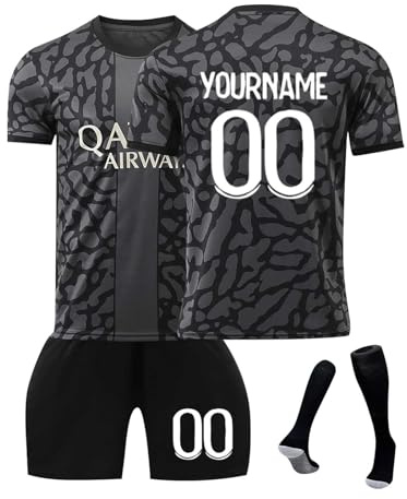 Genérico Camisetas de Futbol Niño Hombres 2024 2025 2026 Personalizadas Nombre y Número Equipacion Fútbol Conjunto Deportivo Entrenamiento T Shirt, Corto y Calcetines Fans Regalos