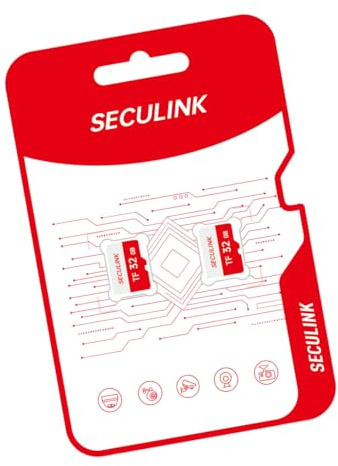 JOYNANO SECULINK Lot de 2 cartes mémoire TF 32 Go Format FAT32 Classe 10 Lecture/écriture haute vitesse Enregistrement 24h/24 et 7j/7 pour caméra de sécurité Dash Cam et plus encore