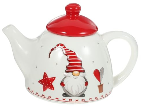 ERINGOGO Teiera in Ceramica Natalizia Stile Nordico Piccola Teiera Per Bere Tè Con Design Pratico e Capacità Moderata Decorazione Per Cucina e Regalo Casa Natale