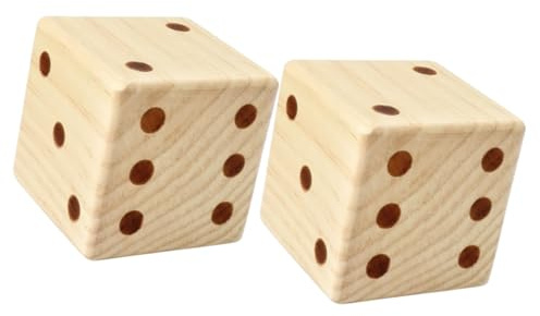 HONITANO Dadi Di Legno Grandi Angoli Arrotondati Per Bambini, Dadi Artigianali Fai Da Te Multiuso, Set Da 2 Pezzi Per Giochi Da Tavolo, Feste e Riunioni Famigliari