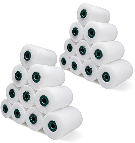 YiBaiBrush Farbroller Set 5 cm, 20er Pack Schaumstoffrollen für Lack, kleine Malerrolle für glatte Oberflächen (Türen, Möbel, Holzflächen)