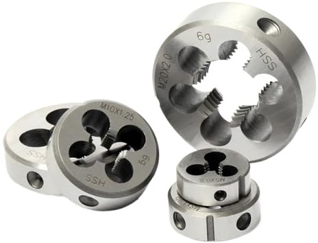 Machos de roscar, Terraja, HSS-CO M35 8% Terrajas redondas métricas Dientes estándar Herramienta de corte Rosca externa derecha for acero inoxidable M2 ~ M42(M39x3)