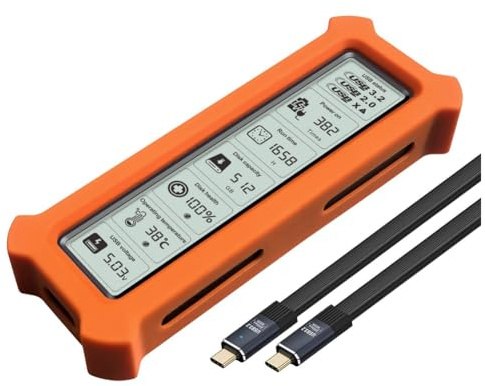 Xnuiasqe Caso SSD M. 2 NVME Contenitore con Visualizzazione Screen USB 3.2 Gen 2 20 Gbps NVME PCI-e NGFF Box A