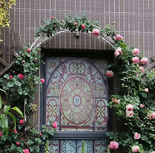 Arco de jardín al aire libre montado en la pared para plantas trepadoras, soporte decorativo para hiedra y rosas, 100 cm, enrejado de jardín blanco, perfecto para puertas y ventanas