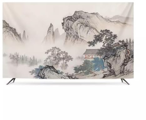 HSTANGKY Cubierta Antipolvo Para TV Con Pintura A Tinta Tela Decorativa Moderna Para Pantalla De TV Cubierta Para TV De Pared Para Interior Y Exterior LED Y LCD-landscape2||40-43inch