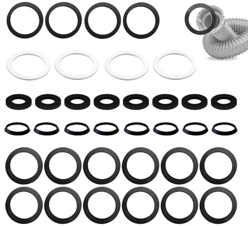 Lot de 36 joints pour lavabos, joints plats pour siphons et tuyaux d'évacuation, bagues d'étanchéité pour éviers de cuisine, bagues d'étanchéité pour robinets de vidange, baignoires