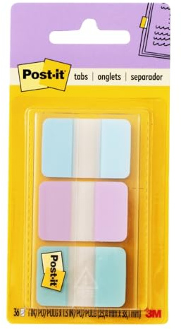 Post-It - Étiquettes solides - 12 étiquettes par couleur - 36 étiquettes par distributeur 22 Tabs - 40 Flags Lime/Aqua Plaid Pattern Collection