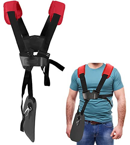 YOUSHARES Arnes Desbrozadora Stihl - Arnés Desbrozadora Doble Hombro con Correa de Nylon Adjuestable para Desbrozadora o Gardenning (para Stihl FS, Serie KM), Rojo