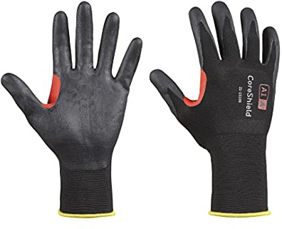 Honeywell 10 paia di guanti da lavoro resistenti al taglio CoreShield™, nero/rosso, rivestimento in microschiuma di nitrile, lavabili, touchscreen capacitivi, 6/XS, 21-1518B/6XS