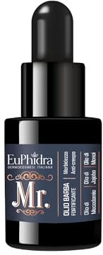 Euphidra Mr. - Olio Barba Fortificante, Texture Non Unte, Controlla e Ammorbidisce la Barba, Flacone Contagocce 15 ml, Cura Completa per la Barba