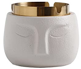 CABINE Tischabfalleimer-Kreative Keramik Tisch Mülleimer Müllkorb,Multifunktion Waste Bin Mini/White Weiß