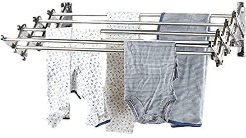 60 cm Edelstahl Wäscheständer - Wandmontage, Innen & Außen - Platzsparend, Handtuchhalter - Zum Aufhängen von Kleidung - Vielseitig