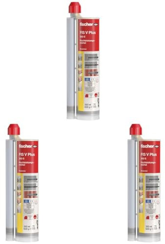 fischer Hochleistungsmörtel FIS V Plus 360 S, wetterfester Mörtel für den Innen- und Außenbereich, Montagemörtel für Schwerlasten & alle relevanten Baustoffe, 1 x 360 ml Kartusche, weiß, 558745