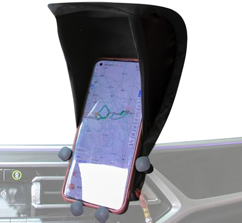 Cell Phone Sun Shield and Glare Blocking Stand for Car With Phone Shade Sunscreen Protection