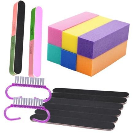 TOPPERFUN Maniküre Werkzeug Satz mit Polierfeilen und Polierpuffer aus Eva und Pp für Naturnägel Nagelpolieren und Nageloberflächenformung bei Maniküre und Nail Art