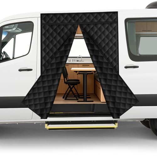 Magnetischer Thermischer Seitentür 180 * 148cm, Winddichter Schalldämmender Vorhang Thermisch Winter for Die meisten Nutzfahrzeuge, Wohnmobile, for Ducato/Crafter/Sprinter Standard Roof