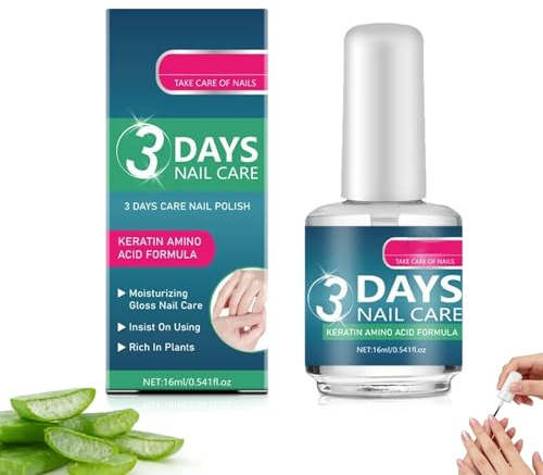 3 dagars nagelvård, nagelvårdsolja med keratin Amino Acid Formula, 16 ml, stärkande och regenererande nagelvård, intensiv fukt för torra och spröda naglar (1 st.)
