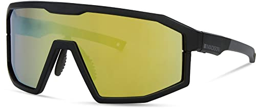 Madison Enigma Cycling Sunglasses - Matte Black Frame, 3 Lens Set/Bicycle Cycle Biking Bike Mountain Road Eyewear Sun Glasses Eye Wear Protection Accessories Trail Enduro Anti Glare Multi Shade