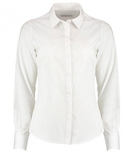 Kustom Kit Women's Long Sleeve Poplin Shirt - White 8