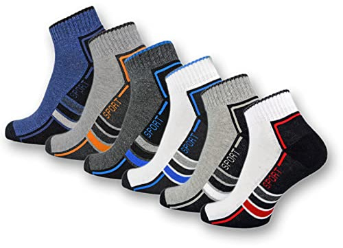 6 oder 12 Paar SPORT Sneaker Socken Herren mit verstärkter Frotteesohle Sportsocken Baumwolle 16215/20 WP (43-46 6 Paar)