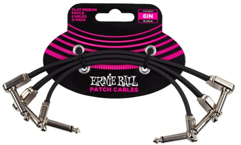 Ernie Ball Flachband-Patchkabel, 3er-Pack, 15,24 cm