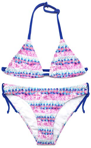 SHEKINI Niña Trajes de Dos Piezas Ropa de baño Traje de baño Triangular Impreso (12/14, Azul Real)
