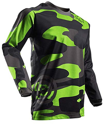 Wisdom Wolf Maglia da ciclismo da uomo per mountain bike, a maniche lunghe, traspirante, confortevole, morbida e traspirante