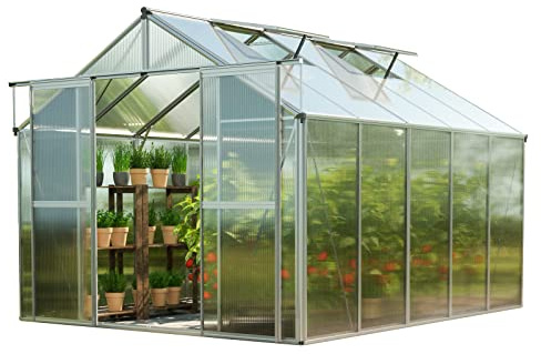 GFP Gewächshaus Topas 5 aus Alu 225x322 cm ca. 8 mm Doppelstegplatten formstabil & witterungsbeständig