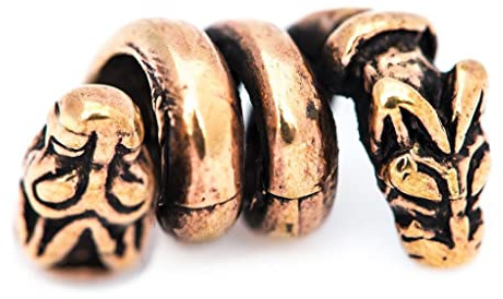 Windalf Wikinger Bronze Bartschmuck ICON 20 mm Nordische Hunde Skandinavischer Haarschmuck